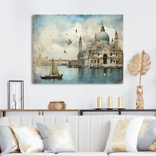 Designart "Venice Chronicles Vintage Journal Collage" Venice Wall Art ...